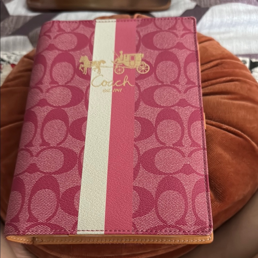 NEW Coach Pink and Cream Signature Planner